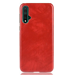 Wewoo Coque PC + PU antichoc Litchi Texture pour Huawei Nova 5 / Nova 5 Pro rouge