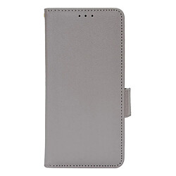 Etui en PU texture litchi, fermeture magnétique, anti-empreinte digitale gris pour votre iPhone 11 Pro Max 6.5 pouces