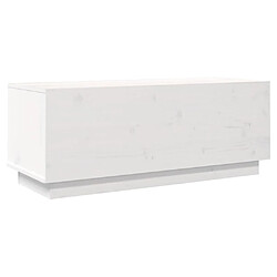 Acheter vidaXL Meuble TV Blanc 90x35x35 cm Bois de pin massif