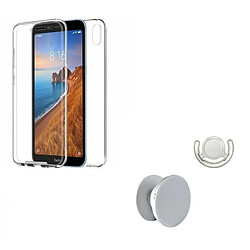 PHONECARE Kit Coque 3x1 360° Impact Protection + 1 PopSocket + 1 Support PopSocket Blanc - Impact Protection - Xiaomi Redmi 7A