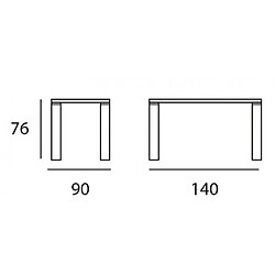 Inside 75 Table repas ECO 4 couverts 140 x 90 x 76 cm pieds noyer plateau céramique hidra