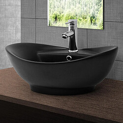 ML DESIGN MODERN LIVING Lavabo en céramique 590 x 395 x 205 mm noir