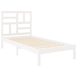 Avis vidaXL Cadre de lit sans matelas blanc bois massif 90x190 cm