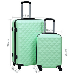 vidaXL Ensemble de valises rigides 2 pcs Menthe ABS pas cher