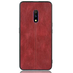 Wewoo Coque Pour Oppo Realme X antichoc couture peau de vache motif PC + PU + TPU Case rouge