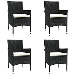 Avis vidaXL Ensemble de bistro de jardin 5 pcs coussins noir poly rotin