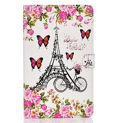 Etui en PU impression de motifs avec des fentes pour cartes tour Eiffel pour votre Samsung Galaxy Tab A 10.1(2019) T510/T515