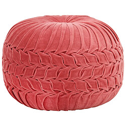 vidaXL Pouf Velours de coton Design de sarrau 40 x 30 cm Rose