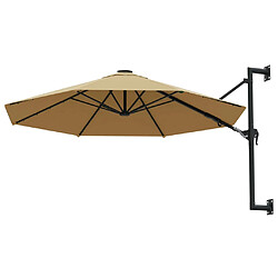 Helloshop26 Parasol mural avec mât métallique 300 cm taupe 02_0008688