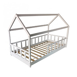 Le Quai Des Affaires Lit cabane Kiwi 90x200 + 1 sommier + barrière /Blanc