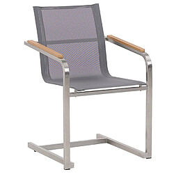 Acheter Beliani Chaise de jardin COSOLETO Acier inox Gris