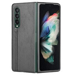 Coque en TPU + PU ligne de couture noir pour votre Samsung Galaxy Z Fold3 5G