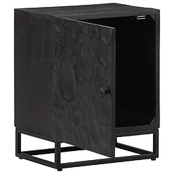 vidaXL Table de chevet noir 40x30x50 cm bois massif manguier et fer