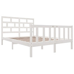 Avis Maison Chic Lit adulte - Lit simple Cadre de lit,Structure du lit Contemporain Blanc Bois de pin massif 140x200 cm -MN12894