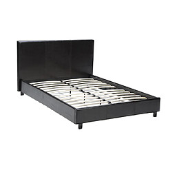 Le Quai Des Affaires Lit ATLANTA 140x190 + 1 sommier + 1 matelas CARLTON / Noir