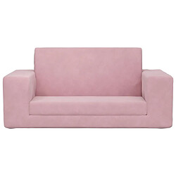 Avis Maison Chic Canapé-lit convertible 2 places, Clic-Clac pour enfants rose peluche douce -GKD88758