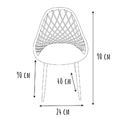 Acheter Toilinux Lot de 4 chaises d'extérieur Malaga en polypropylène - Jaune