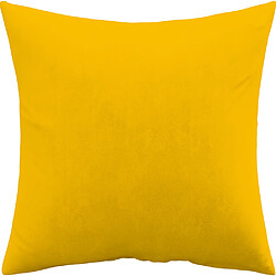 ICONIK INTERIOR Coussin carré en velours (45x45 CM) coussin + rembourrage - Mesmal Jaune pâle