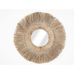 Miroir mural Romimex Naturel Fibre naturelle 85 x 85 x 3 cm Rond