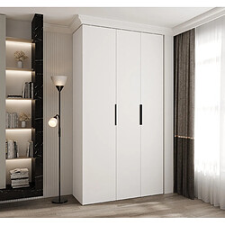 Abiks Meble Armoire à portes battantes Como 4 245,5/130/40 3 portes (blanc/noir)