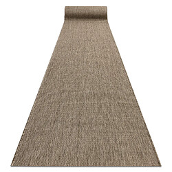 RUGSX TAPIS DE COULOIR SIZAL FLOORLUX modèle 20433 gris foncé LISSE 120 cm 120x300 cm