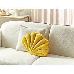 Beliani Coussin CONSOLIDA Velours Unicolore Jaune