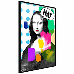 Paris Prix Affiche Murale Encadrée Mona Lisa's Laughter 20 x 30 cm Noir