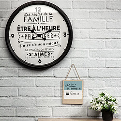 The Home Deco Factory Horloge en plastique La vie en famille.