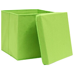 Avis Maison Chic Lot de 10 Boîtes de rangement,Boîtes de stockage avec couvercles 28x28x28 cm Vert -MN516595