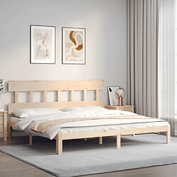 Avis Maison Chic Cadre/structure de lit avec tête de lit pour adulte - Lit Moderne Chambre super king bois massif -MN82299