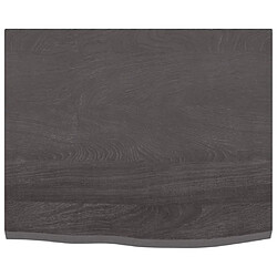 Maison Chic Étagère murale flottante,Etagère de rangement gris foncé 60x50x2 cm bois chêne massif traité -MN72142