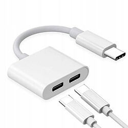 GUPBOO Adaptateur de charge et audio 2 en 1 USB-C vers 2x USB-C,JL2349