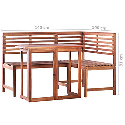 vidaXL Mobilier de bistro 2 pcs Bois d'acacia massif pas cher