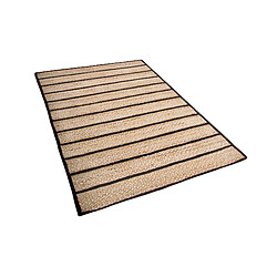 Beliani Tapis en jute et coton noir et beige 140 x 200 cm KARADONA