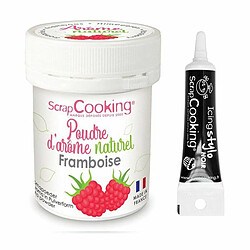 Scrapcooking Arôme alimentaire naturel en poudre framboise + Stylo glaçage noir