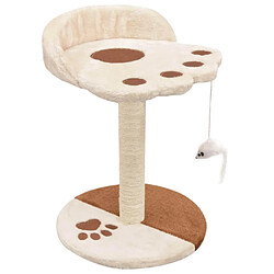 Helloshop26 Arbre à chat griffoir grattoir niche jouet animaux peluché en sisal 40 cm beige et marron 3702261