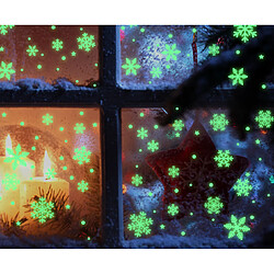 Avis 2PCS Stickers lumineux de Noël Décoration de Noël Stickers de flocon de neige Électrostatiques Stickers de flocon de neige fluorescentes électrostatiques