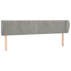 vidaXL Tête de lit avec oreilles Gris clair 183x23x78/88 cm Velours