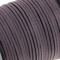 Avis 100 Yards Faux Suede Cuir Cordon Fil Fil DIY Bracelet Collier Gris Foncé