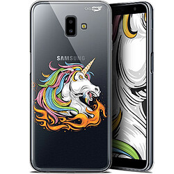 Caseink Coque arrière Samsung Galaxy J6 Plus J6+ (6.4 ) Gel HD [ Nouvelle Collection - Souple - Antichoc - Imprimé en France] Licorne de Feu