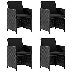 Maison Chic Salon de jardin 5 pcs + coussins - Mobilier/Meubles de jardin - Table et chaises d'extérieur Résine tressée Noir -MN24238