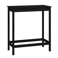 vidaXL Table de bar Noir 100x50x110 cm Bois massif de pin