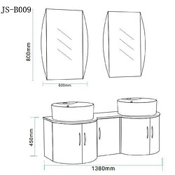 Simba MEUBLE SALLE DE BAIN DOUBLE VASQUE LUXE LAVABO 138 cm mod. TIGER pas cher