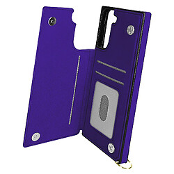 Avizar Coque Cordon Samsung Galaxy S21 Multifonction avec Lanière violet