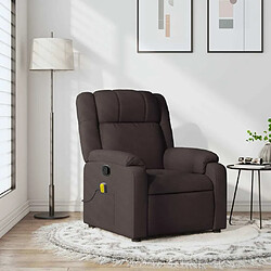 Maison Chic Fauteuil Relax pour salon, Fauteuil de massage inclinable Marron foncé Tissu -GKD39315