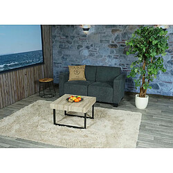 Mendler Canapé modulaire 2 places Couch Lyon, tissu/textile ~ gris anthracite