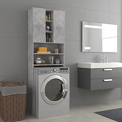 Maison Chic Meuble rangement de salle de bain | Meuble pour machine à laver | Armoire murale de bain Gris béton 64x25,5x190 cm -GKD65505