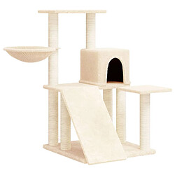 Helloshop26 Arbre à chat meuble tour grimper jouet grattage grattoir escalade plateforme avec griffoirs en sisal 82 cm crème 02_0022524