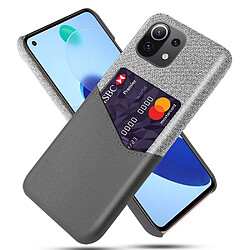 Coque en TPU + PU avec porte-carte gris pour votre Xiaomi Mi 11 Lite 4G/5G