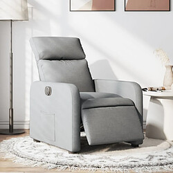 vidaXL Fauteuil inclinable électrique Gris clair Tissu